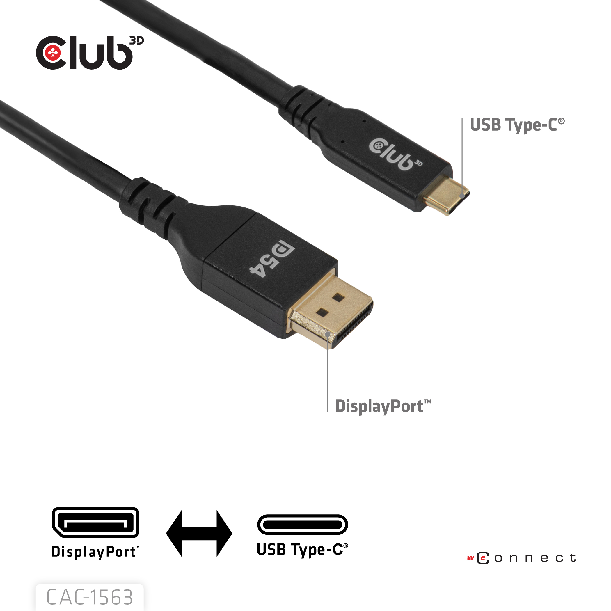 Resim CLUB3D CAC-1563 DisplayPort Kablo Adaptörü 2m Erkek