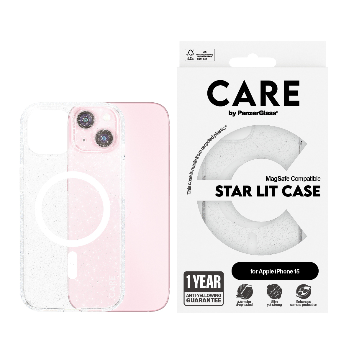 PanzerGlass CARE™ by PanzerGlass® Star Lit Case w. White MagSafe iPhone 15 – image 2
