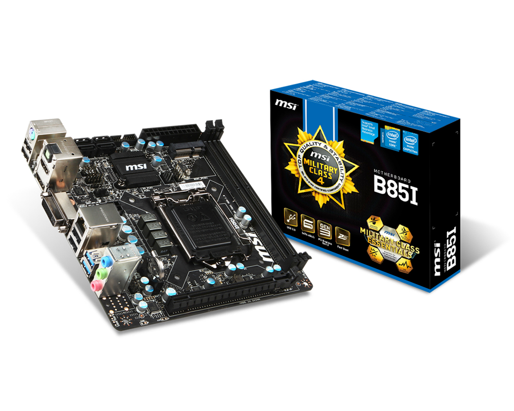 MSI B85I Intel® B85 LGA 1150 (Socket H3) mini ITX – image 1