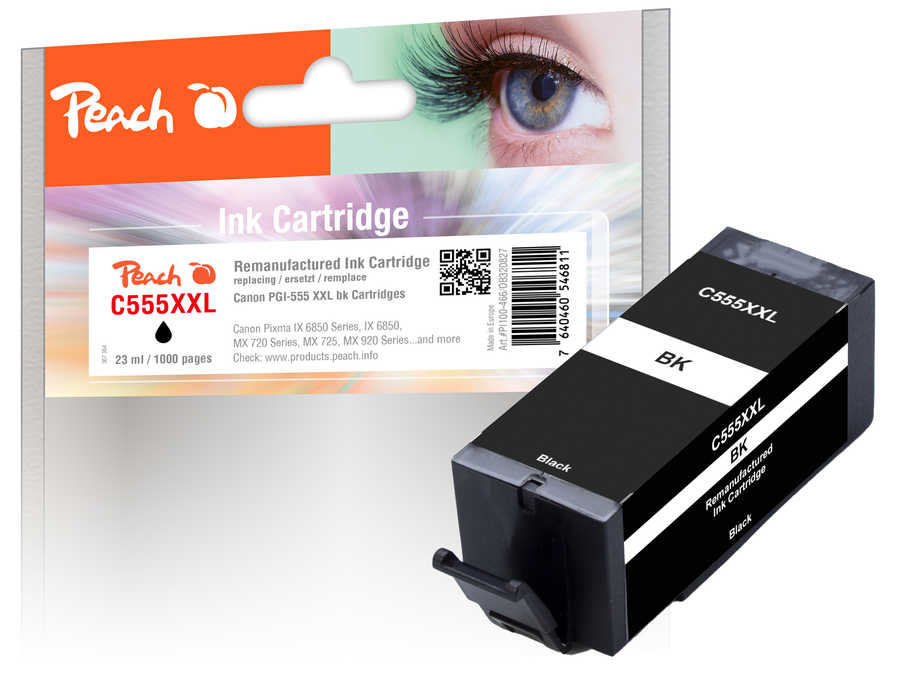 Peach Ink Cartridge black compatible with Canon PGI-555XXLPGBK, 8049B001