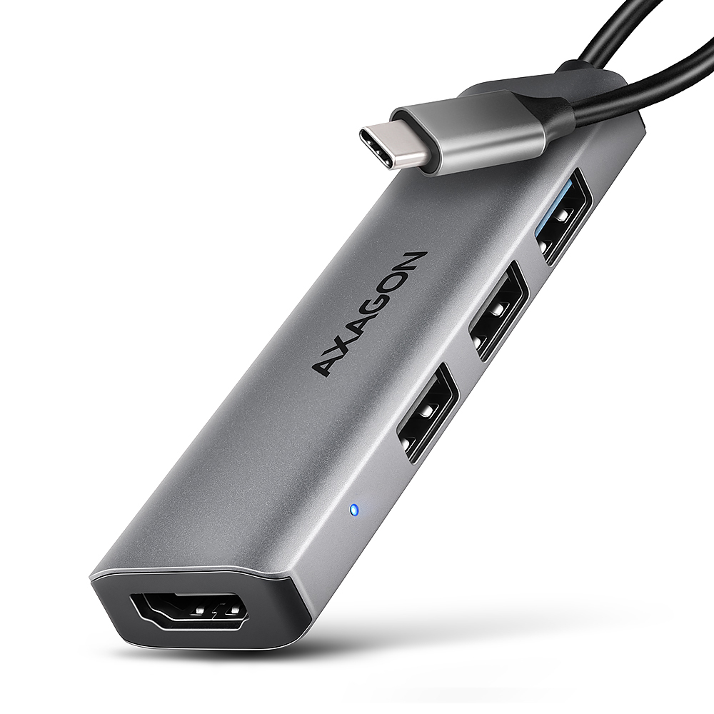 Axagon HMC-H3A replicatore di porte e docking station per laptop Cablato USB 3.2 Gen 1 (3.1 Gen 1) Type-C Argento