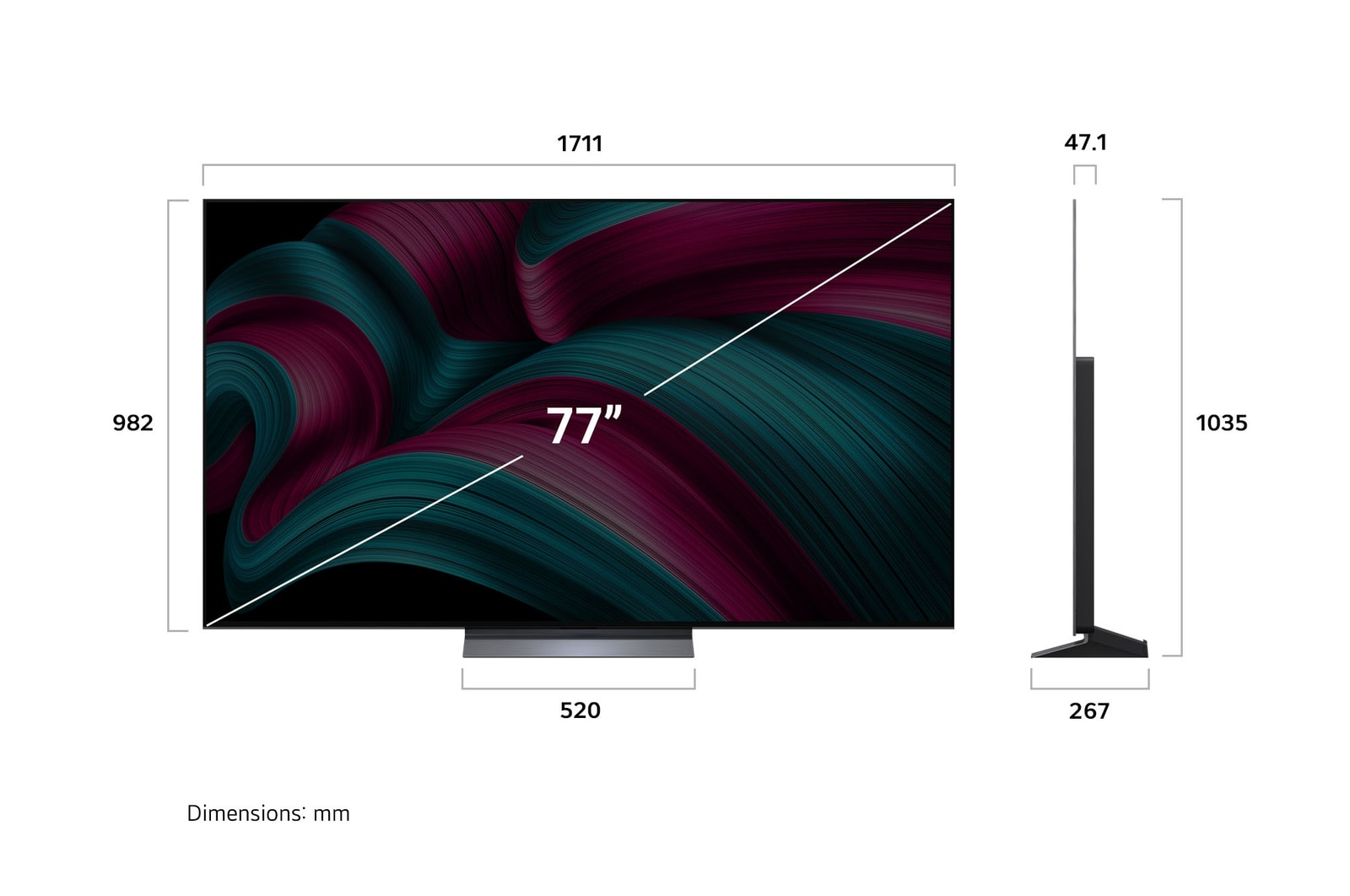 LG OLED77C58LA.AEU TV 195,6 cm (77 ) 4K Ultra HD Smart TV Wifi Noir Neuf — photo 4