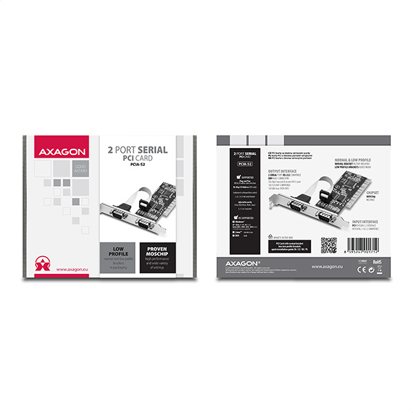 Axagon PCIA-S2 interface cards/adapter Internal Serial – image 3
