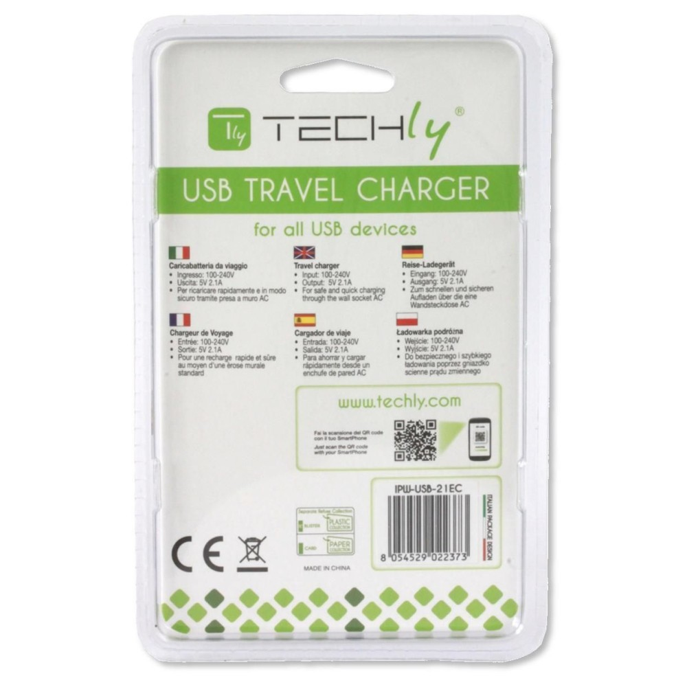 Techly Italian Plug Adapter with 1 USB Port – image 3