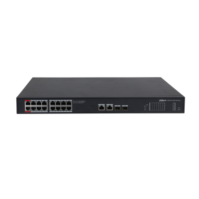 Dahua Technology PoE PFS3220-16GT-240 сетевой коммутатор Неуправляемый L2 Gigabit Ethernet (10/100/1000) Питание по Ethernet (PoE) Черный