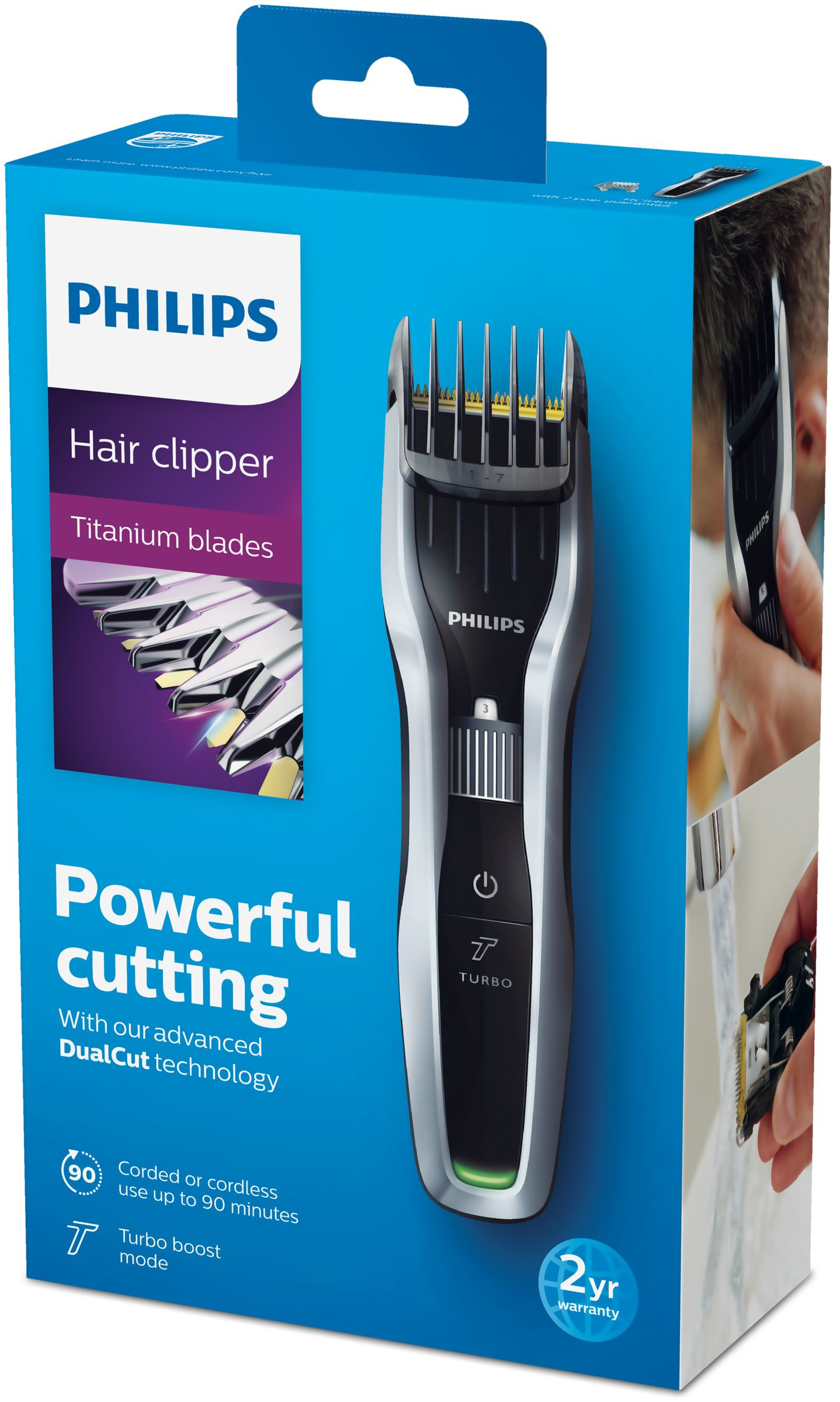 Philips HAIRCLIPPER Series 5000 HC5460/15 hair trimmers/clipper Black, Stainless steel 24 Nickel-Metal Hydride (NiMH) – image 2