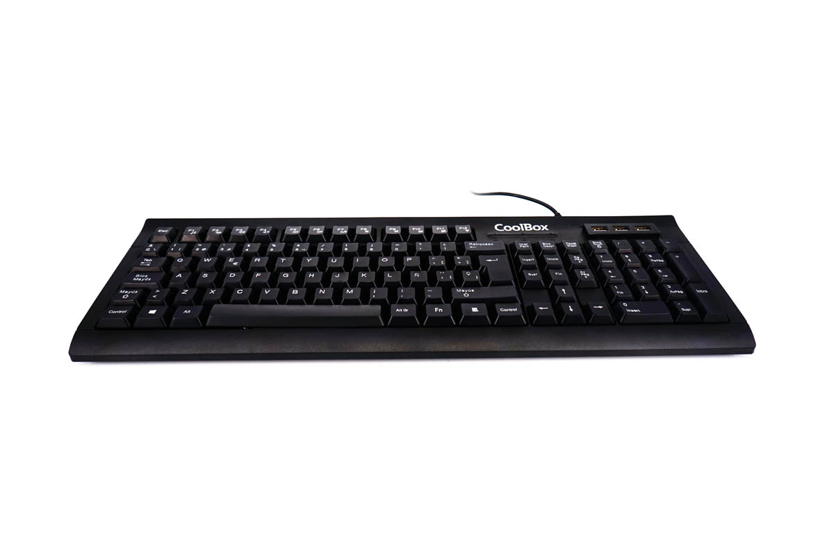 CoolBox COO-TEC01HU keyboard Office USB QWERTY Spanish Black