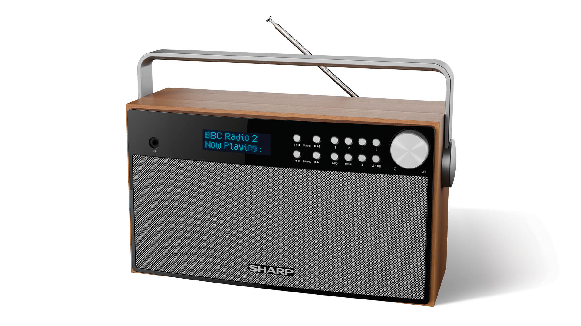 Sharp DR-P355 radio Portable Digital Black, Wood – image 2