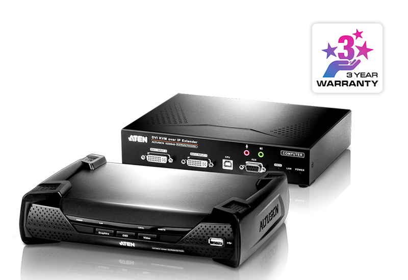 ATEN KE6940 AV transmitter & receiver Black