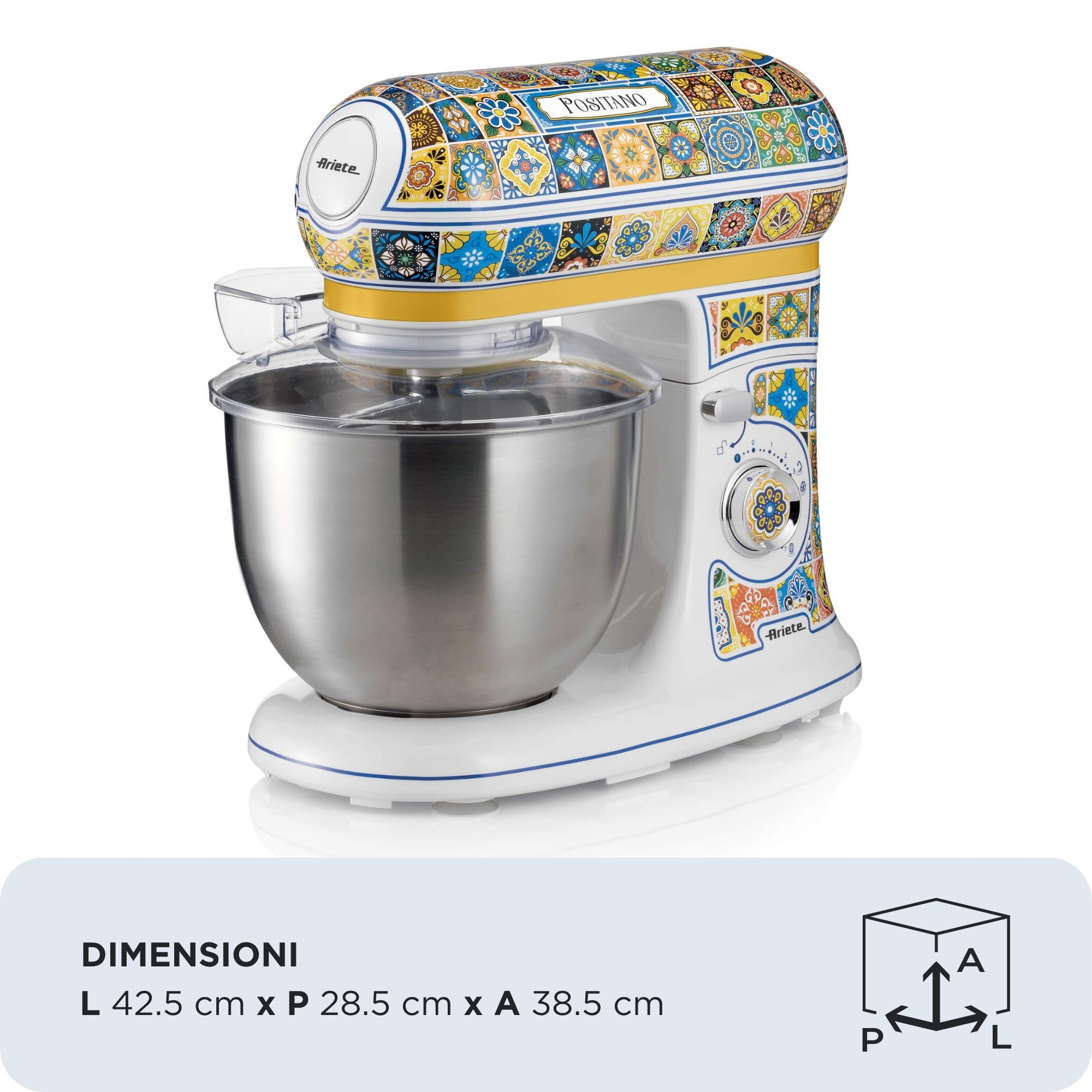 Ariete 1588 Positano mixer, Planetary, 7 speeds, 2400 Watt, 5.5 litres, Stainless steel cup – image 2