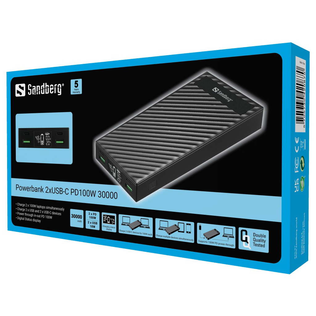 Sandberg Powerbank 2xUSB-C PD100W 30000 – image 4