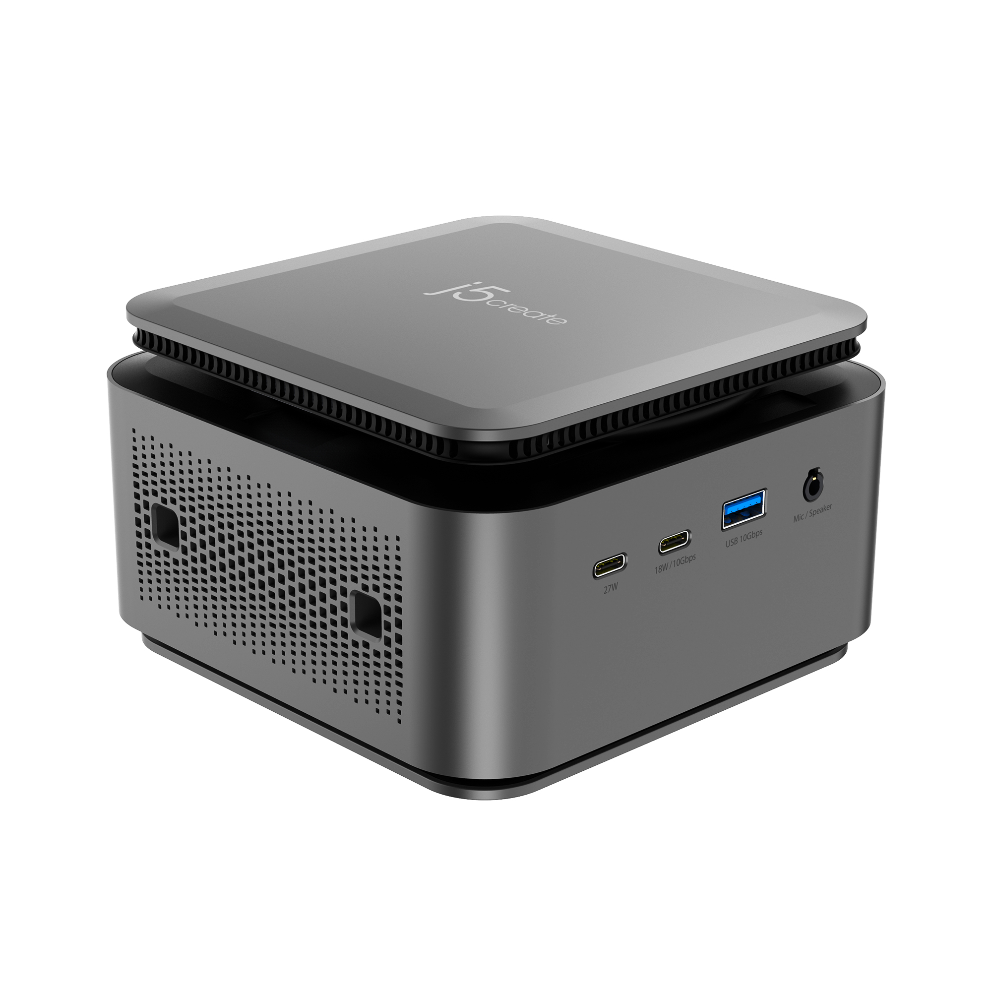 j5create JCDP4140F USB-C® Powerbase Docking Station with Cable Management - UK, Black/Grey – image 2