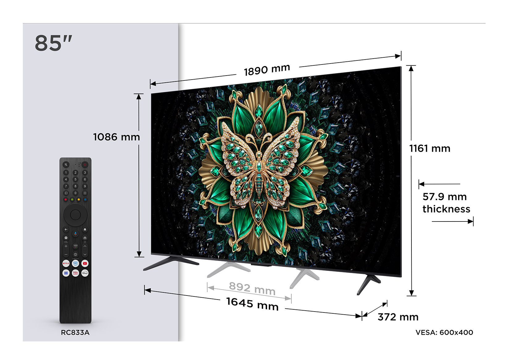 TV QLED TCL 85C6K 85 4K Ultra HD Smart TV HDR — photo 1