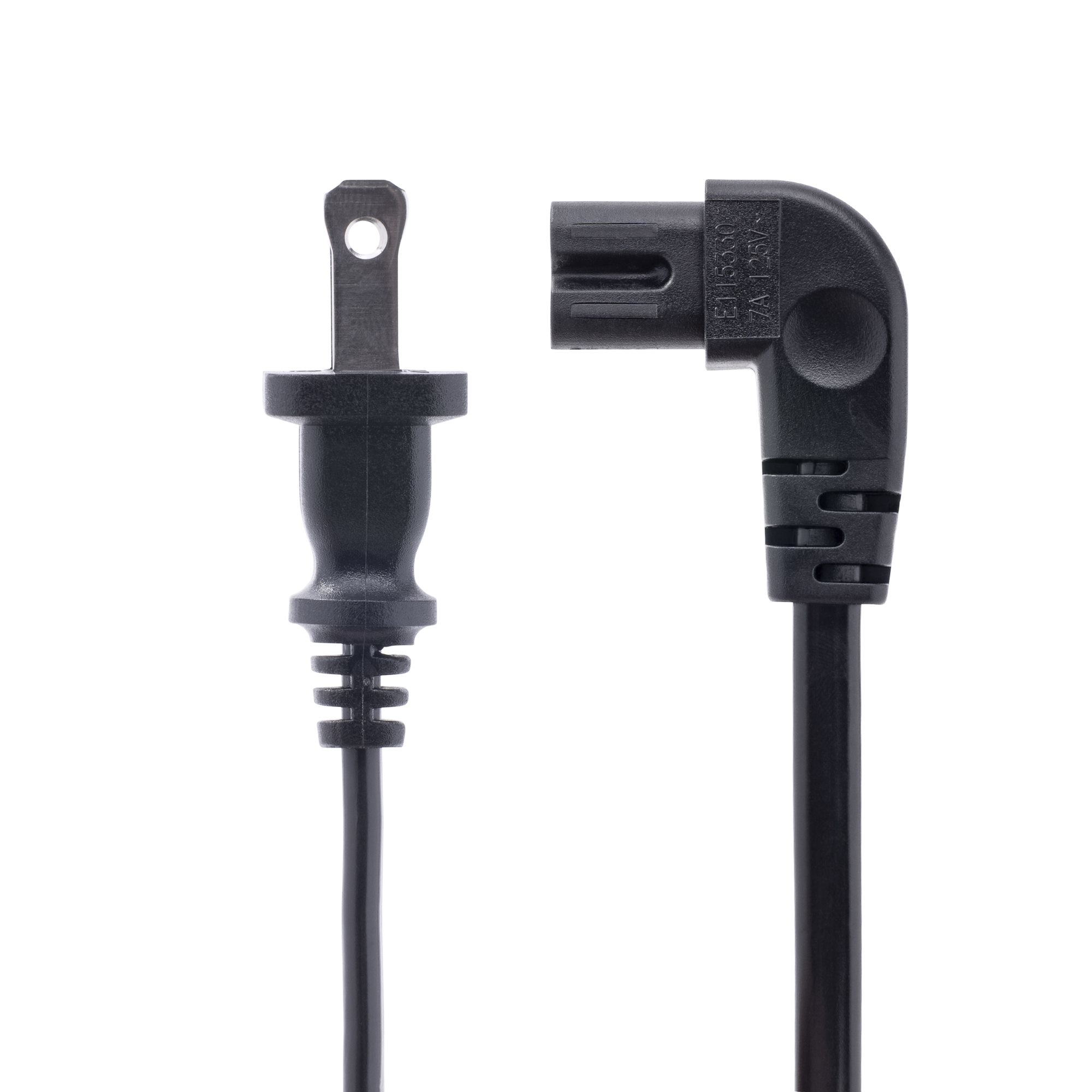 صورة كيبل طاقة StarTech.com PXT101NB-STRA-10F بطول 3 متر، NEMA 1-15P إلى C7 بزاوية يمنى، أسود