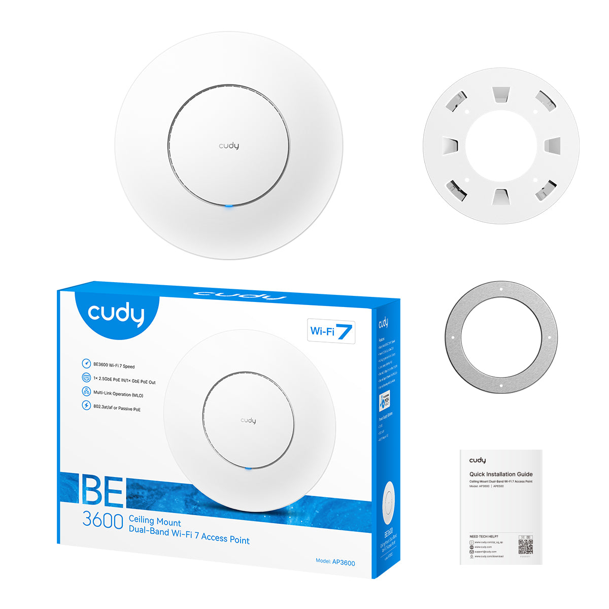 Cudy AP3600 wireless access point 3570 Mbit/s White Power over Ethernet (PoE) – image 5