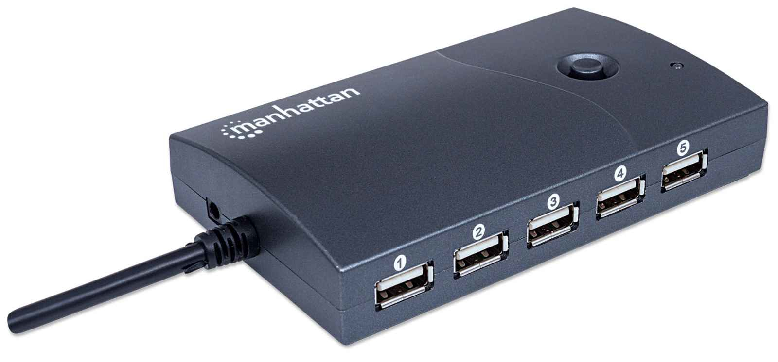 Manhattan USB 2.0 Desktop USB Hub, 13 x USB 2.0 ports, AC or Bus Power, Multiple Transaction Translator, 2.4A Fast Charge Capable, Black, Boxed (Euro 2-pin plug – image 3
