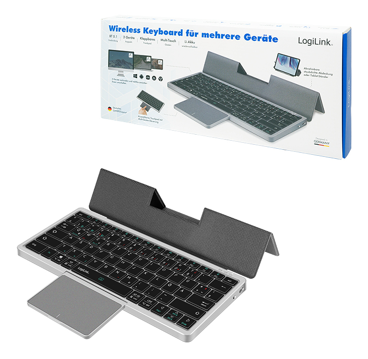 LogiLink ID0214 keyboard Home/Office Bluetooth QWERTZ German Grey – image 6