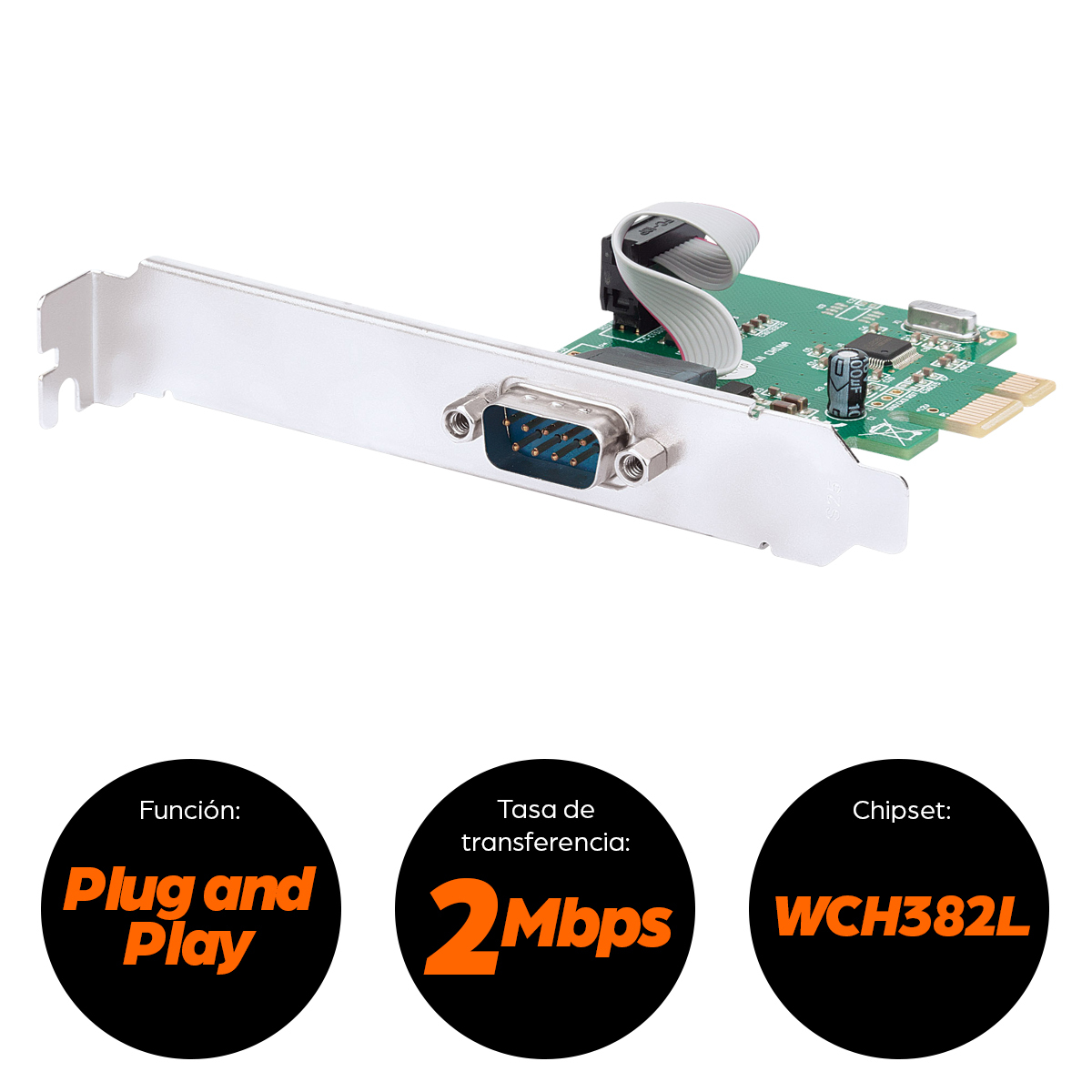 Tarjeta Serial PCI Express 1 Puerto