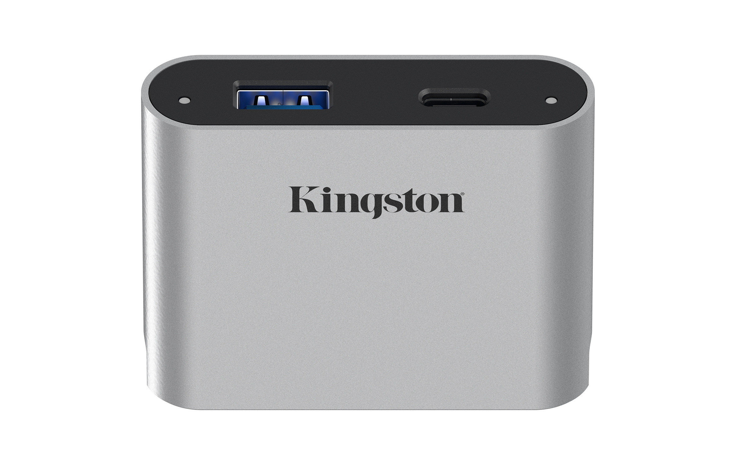 Lector de Memorias Kingston Workflow USB miniHub - 1x USB-A - 1x USB-C - Negro con Plata - WFS-USB