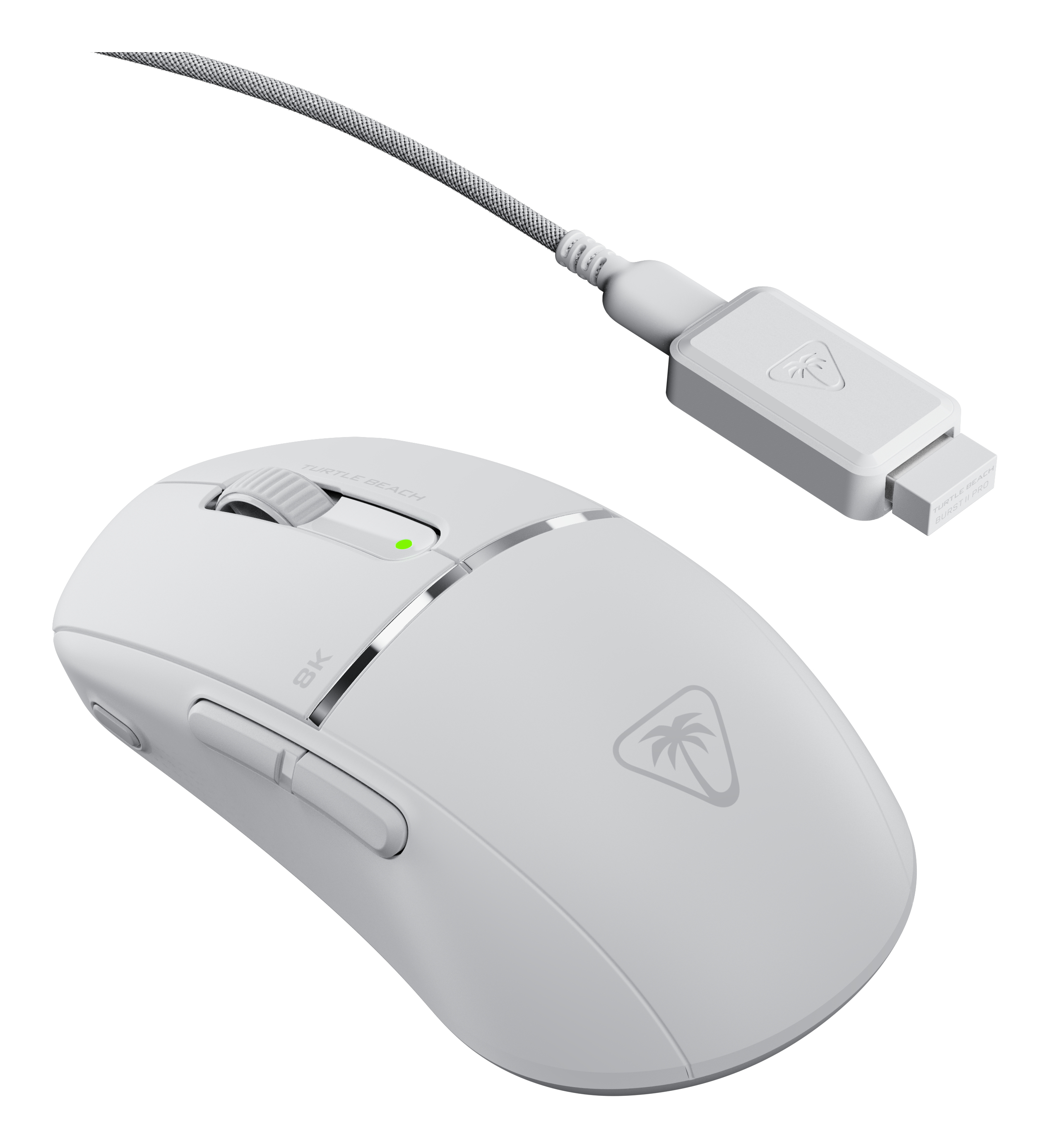 Turtle Beach Burst II Pro Blanc souris de gaming eSport sans fil avec ultra-légère avec 57 g, 150 heures d'autonomie de la batterie, capteur optique 30K DPI et 8 entrées programmables pour PC