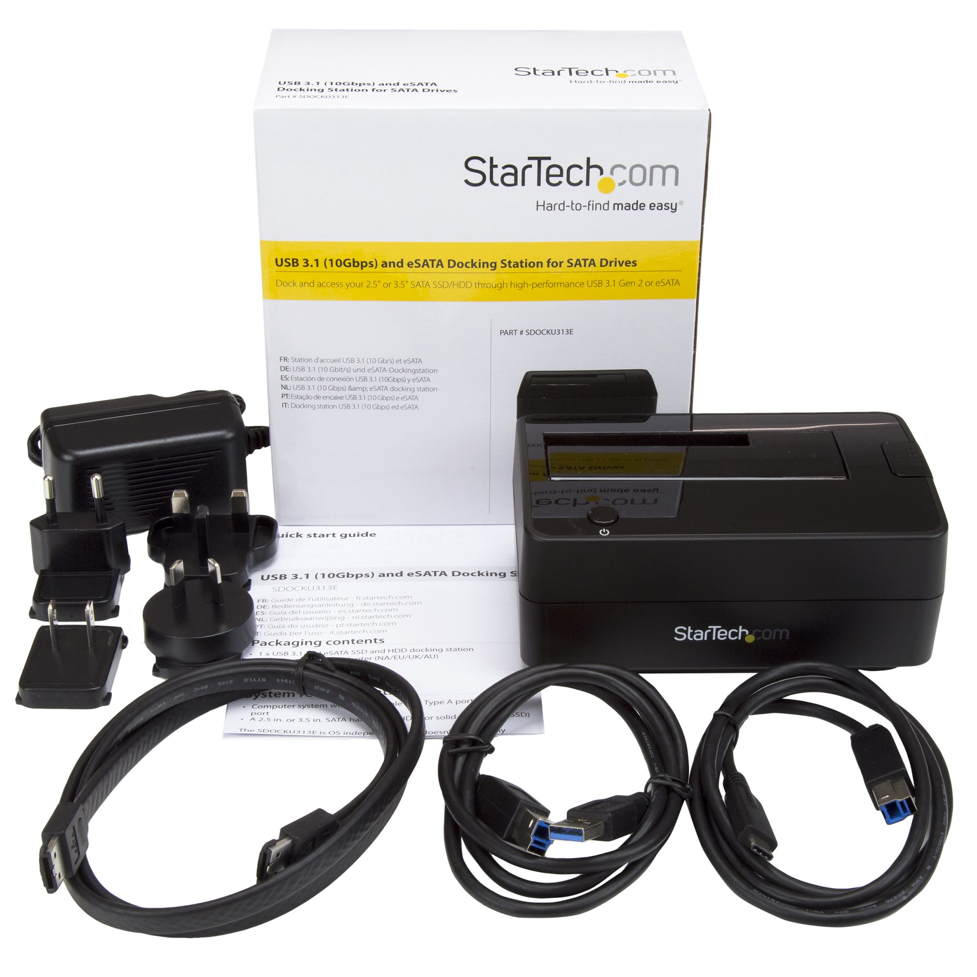 StarTech.com Single Bay USB 3.1 / eSATA to SATA Hard Drive Docking Station, USB 3.1 (10 Gbps) Hard Drive Dock, External 2.5/3.5" SATA III HDD/SSD Docking Statio – image 7