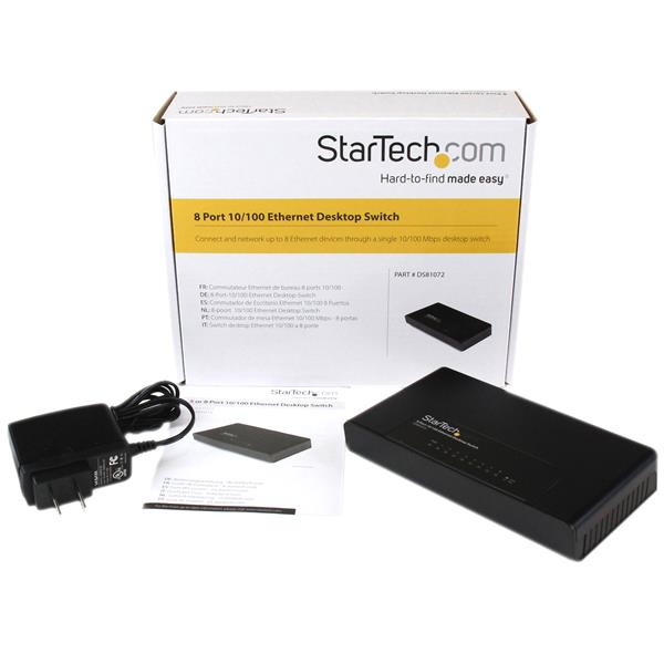 StarTech.com 8 Port Fast Ethernet Switch - 10/100 Desktop Wall Mount Network Switch – image 5