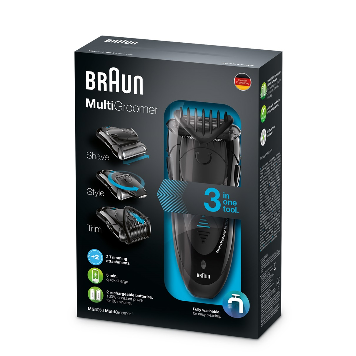 Braun MG5050 Foil shaver Trimmer Black – image 2