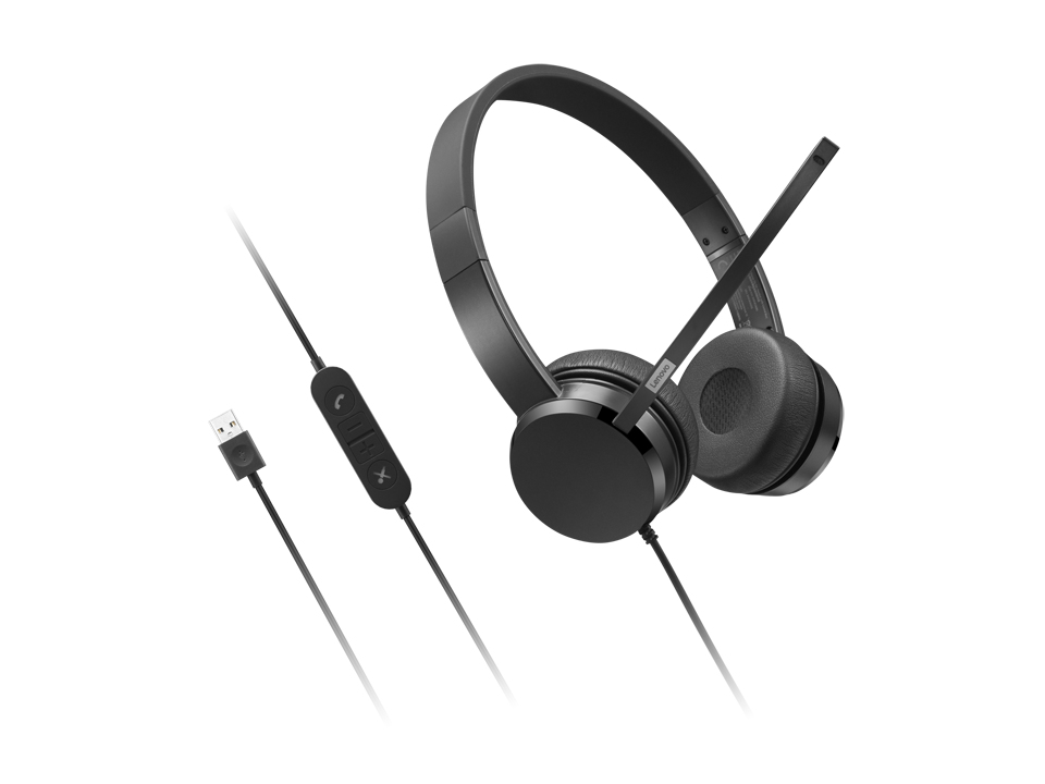 Lenovo 4XD1K18260 headphones/headset Wired Head-band Music/Everyday USB Type-A Black – image 2