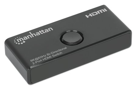 Manhattan HDMI Switch 2-Port, 8K@60Hz, Bi-Directional, Black, Displays output from x1 HDMI source to x2 HD displays (same output to both displays) or Connects x – image 3