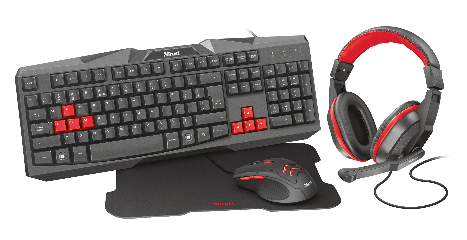 Trust 22311 keyboard Mouse included Gaming USB Italian Black, Red