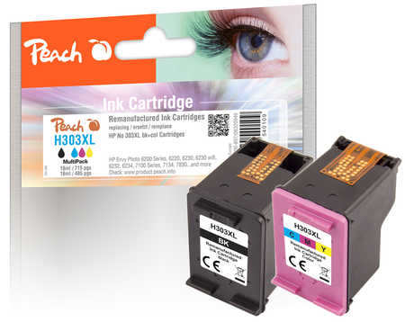 Peach PI300-897 ink cartridge 2 pc(s) Compatible High (XL) Yield Black, Cyan, Magenta, Yellow