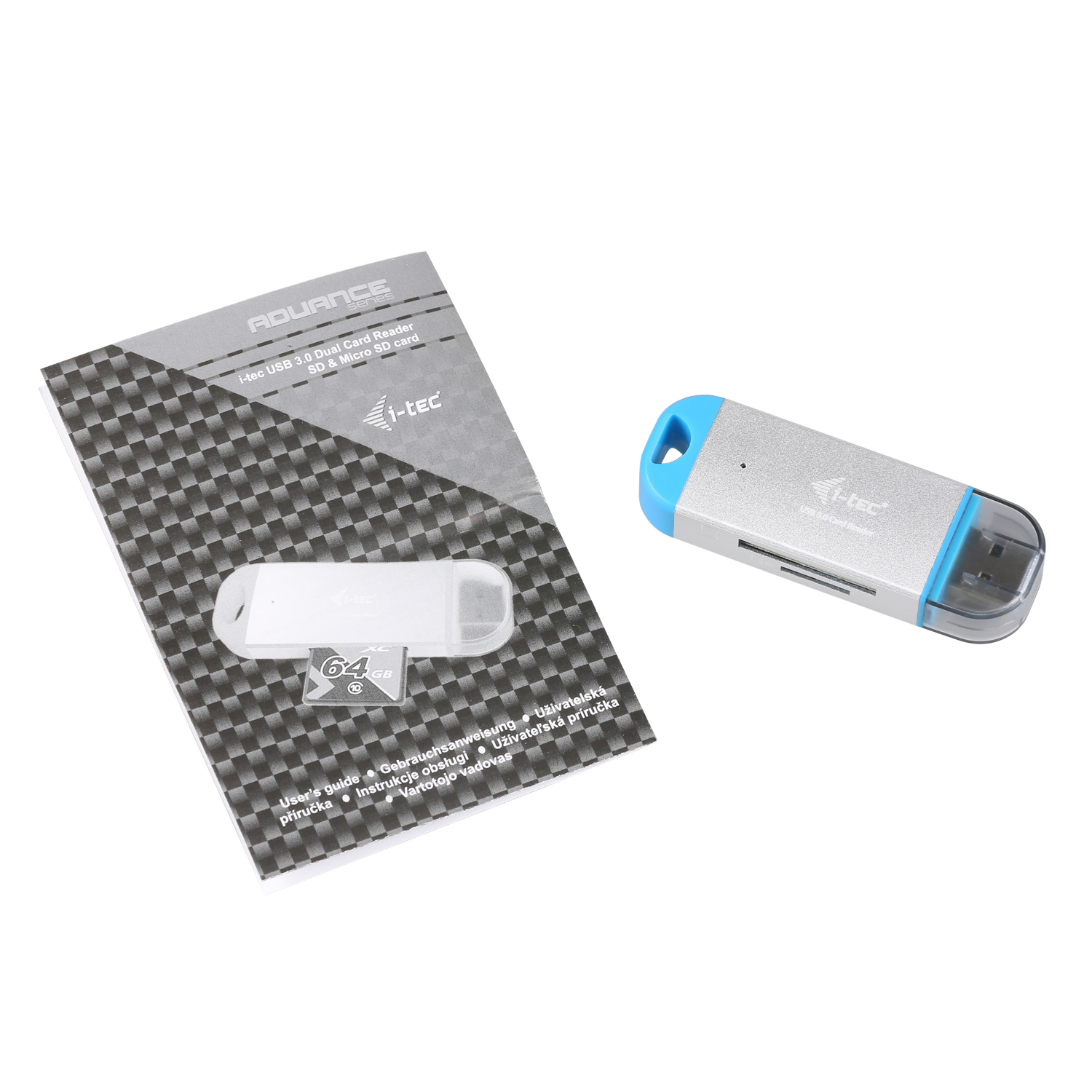 i-tec U3CRDUO-BL card reader USB 3.2 Gen 1 (3.1 Gen 1) Blue, Silver – image 6