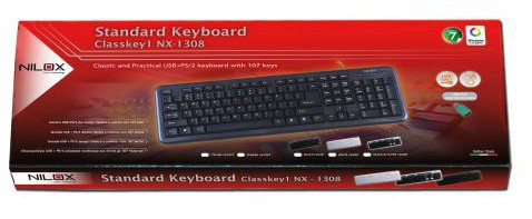 Nilox 10NXKBST26003 keyboard USB + PS/2 – image 3