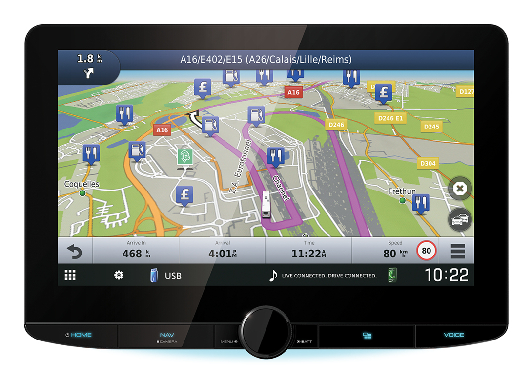 صورة جهاز استقبال Kenwood DNR992RVS بنظام تحديد المواقع بشاشة LED مقاس 10.1 بوصة