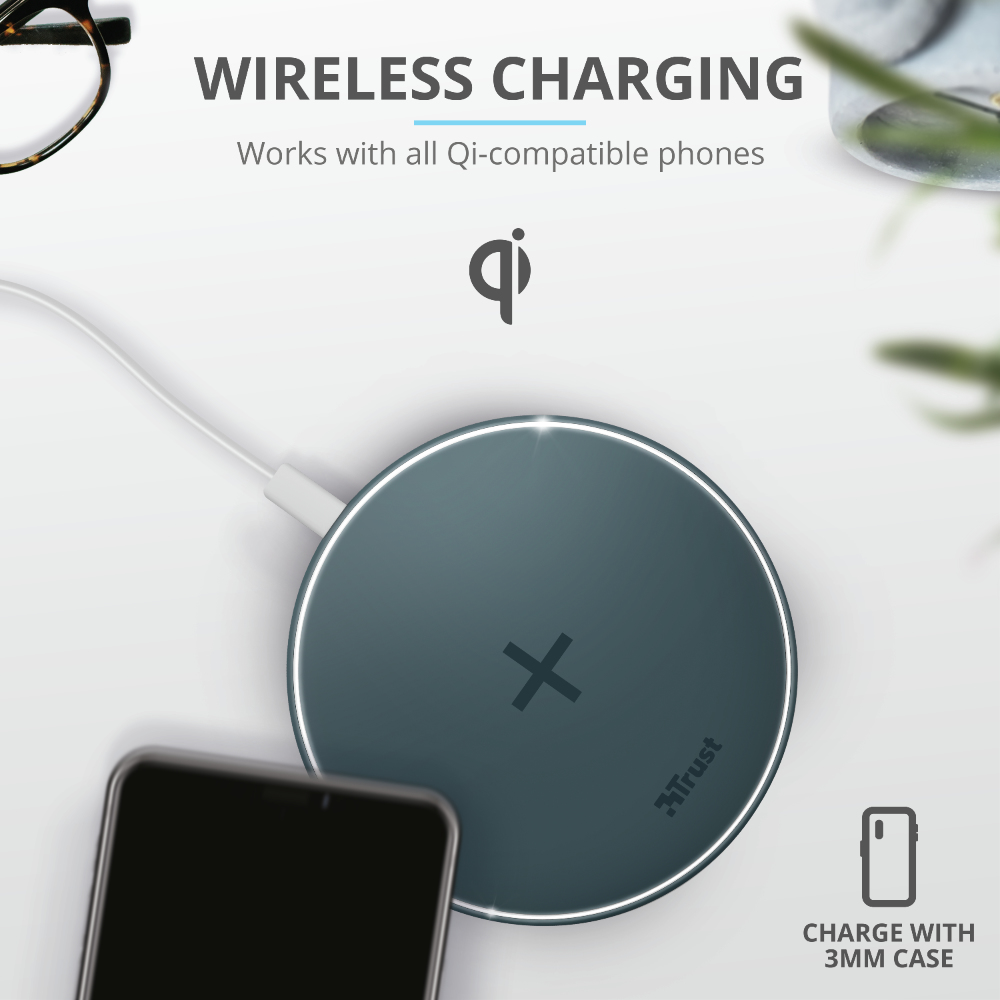 Trust 23864 mobile device charger Smartphone Blue AC, USB Wireless charging Fast charging Indoor – image 2