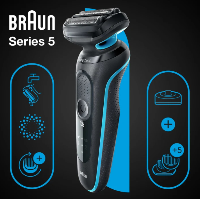 Braun Series 5 51-M4500cs Foil shaver Black, Blue – image 2