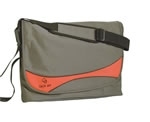 Techair Nylon Messenger Case Green/Orange 17"