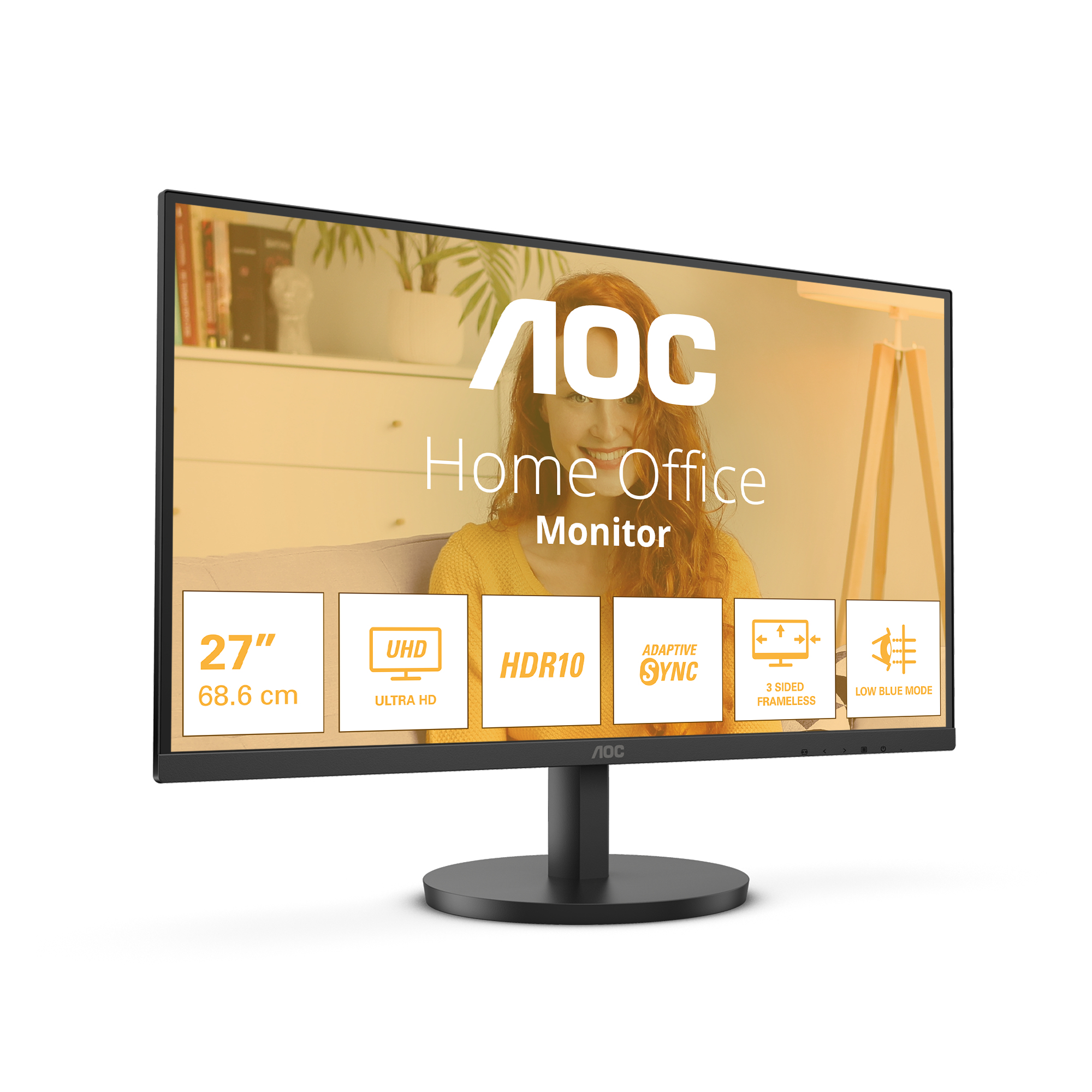 MONITOR AOC LED 27" Wide U27B3M VA 3840x2160 4ms 300cd/mq 3.6001 (20.000.0001) 2x2W MM 2HDMI DP