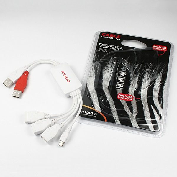 Axagon HUE-C1 interface hub 480 Mbit/s White – image 6