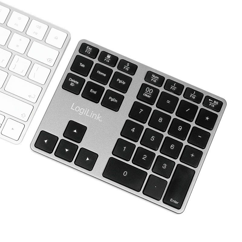 LogiLink ID0187 numeric keypad Universal Bluetooth Aluminium, Black – image 6