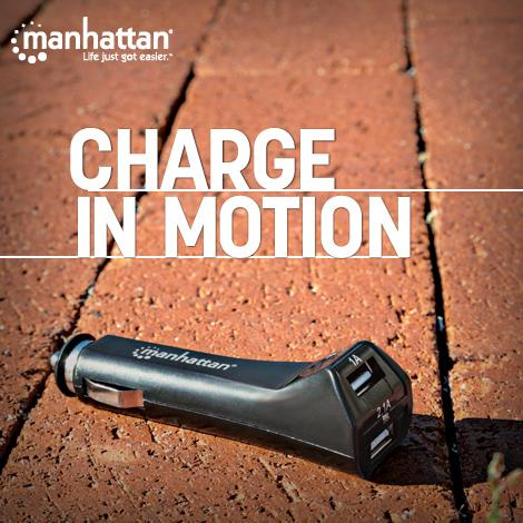Manhattan Car/Auto Mobile Device Charger (Clearance Pricing), 2x USB-A Outputs, Charging 2.1A/1A, Surge Protection, Black, Phone Charger, Three Year Warranty, B – image 2