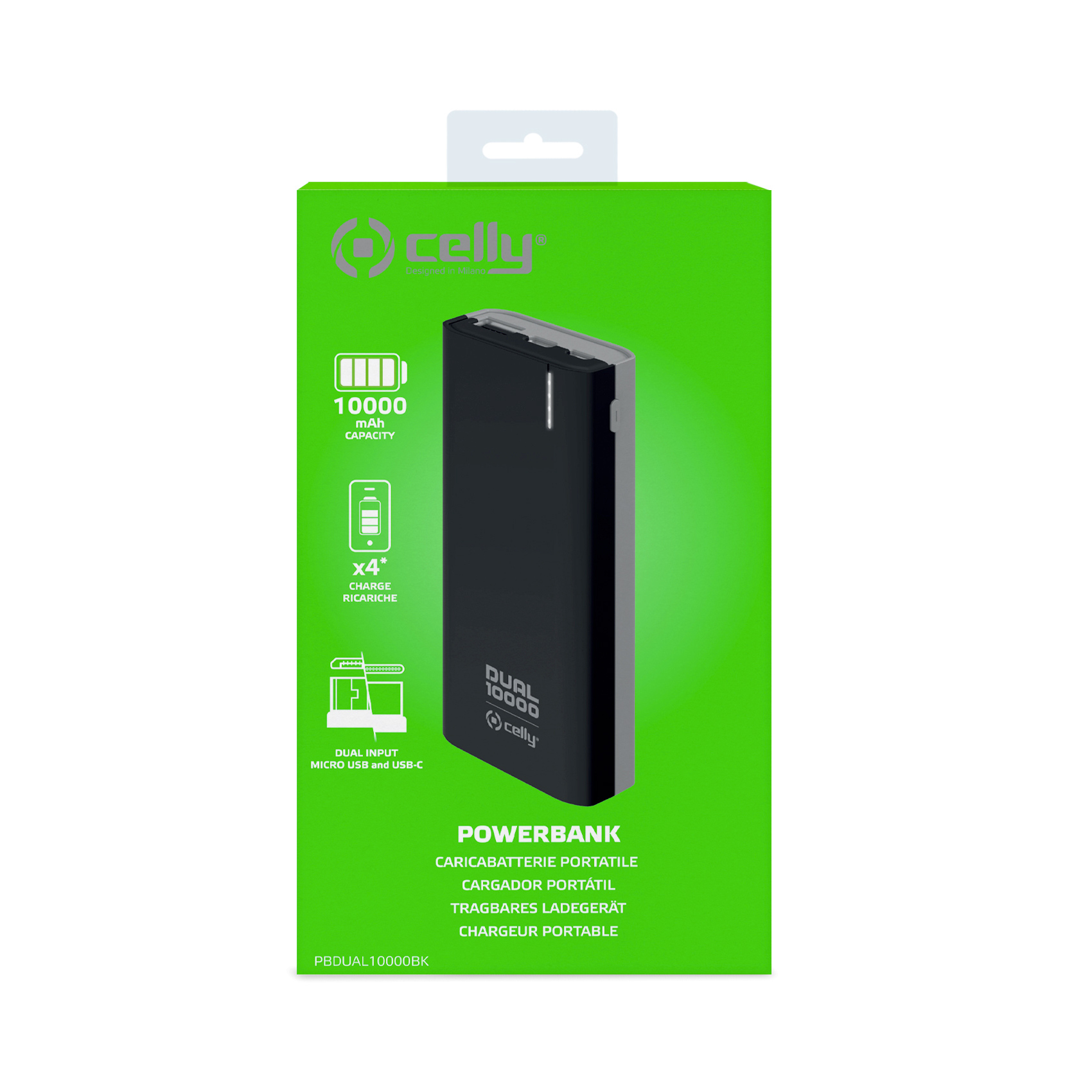 Celly PBDUAL10000BK power bank Lithium Polymer (LiPo) – image 2