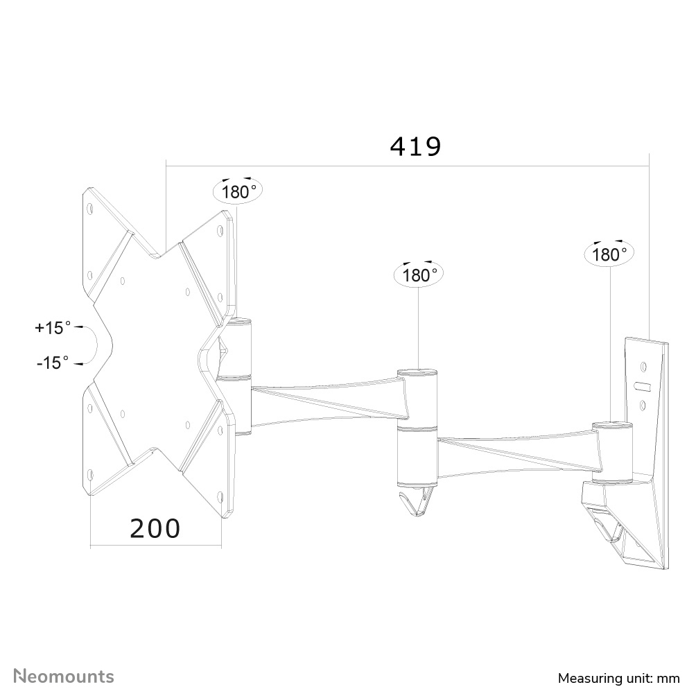 Neomounts FPMA-W835 Monitor/TV mount wall 10-40" - full motion – image 7