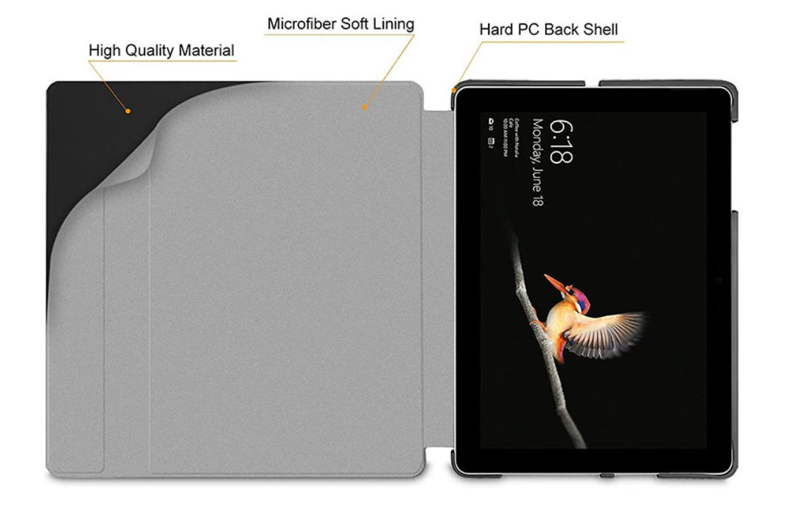 eSTUFF HOUSTON Folio Case for Microsoft Surface Go 3 - Black – image 8