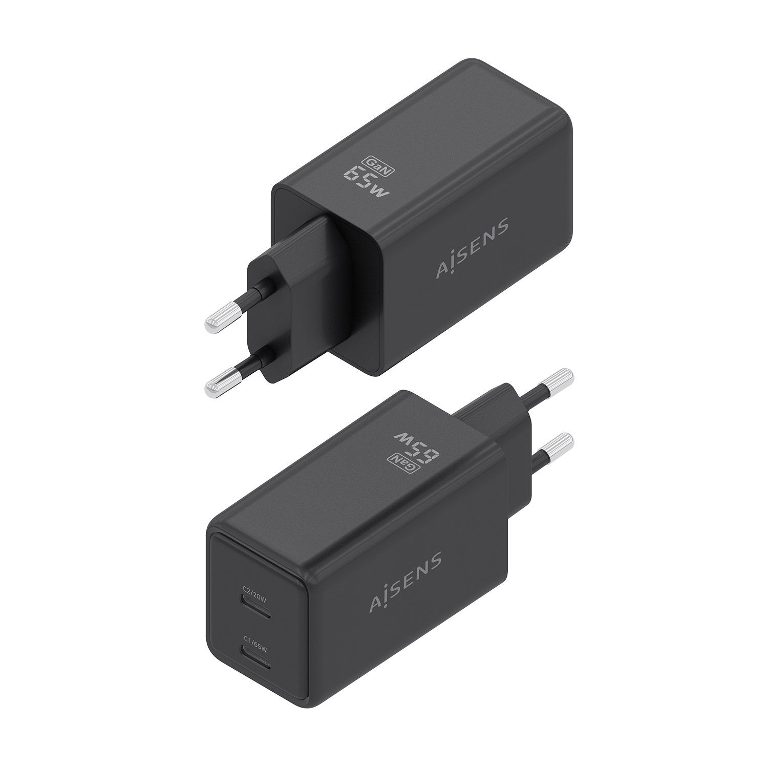 AISENS ASCH-65W2P079-BK mobile device charger Digital camera, Mobile phone, Laptop, Smartphone, Tablet, Universal Black AC Fast charging Indoor – image 3