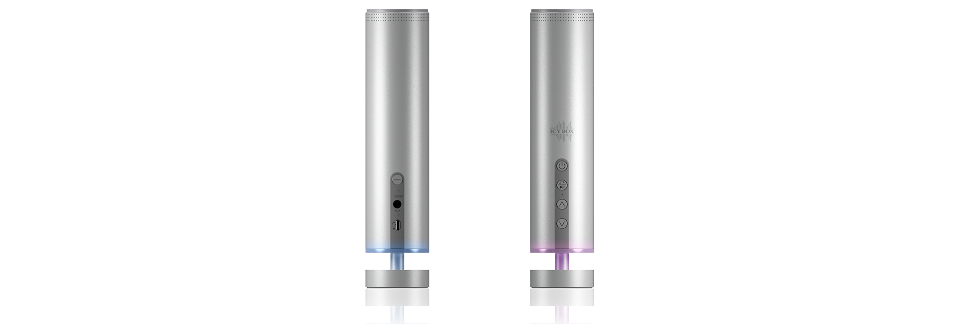 ICY BOX IB-SP202-BT Stereo portable speaker Silver – image 1