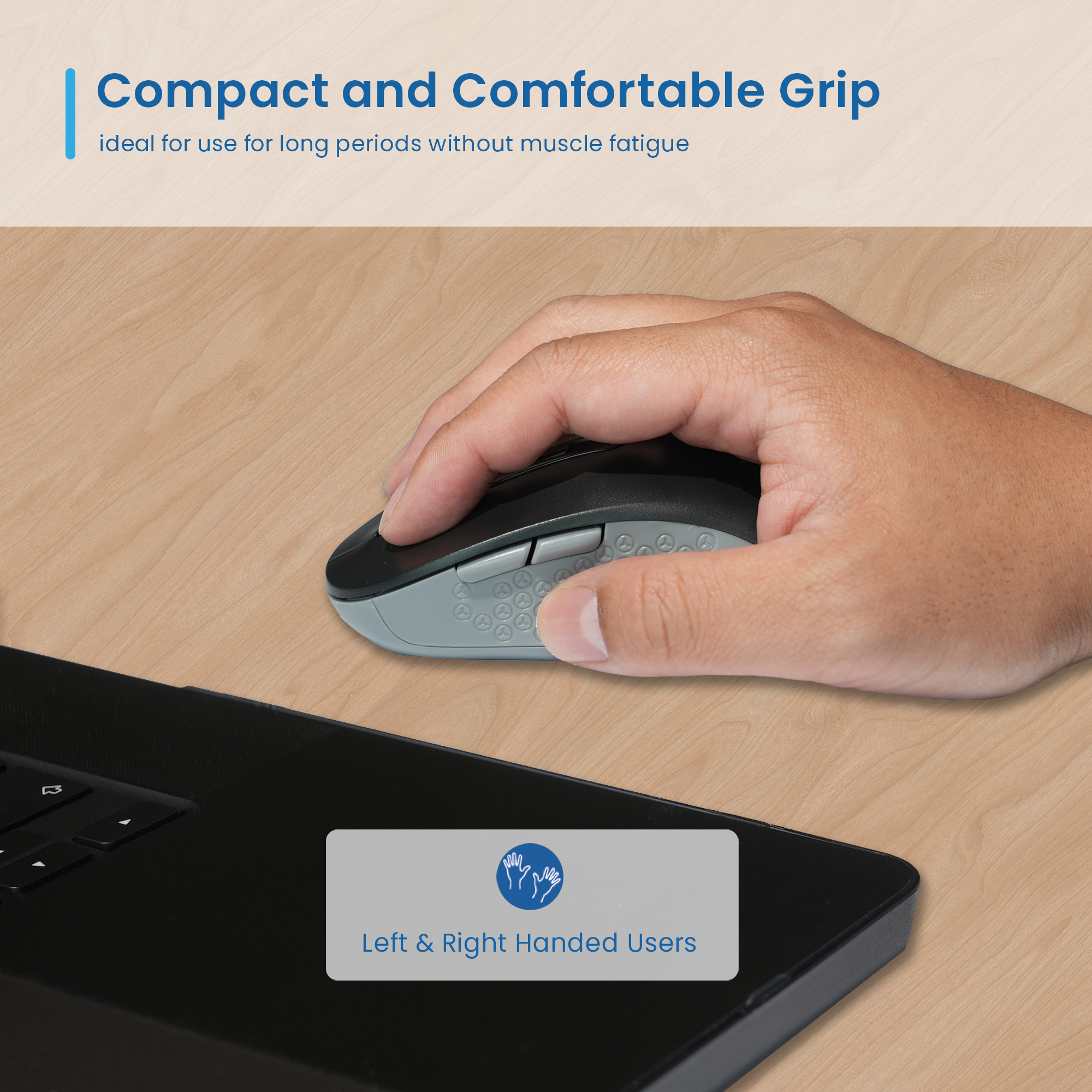 Ewent Wireless optical mouse 800-1200-1600dpi, Silent clicks and Type-C Adapter – image 3