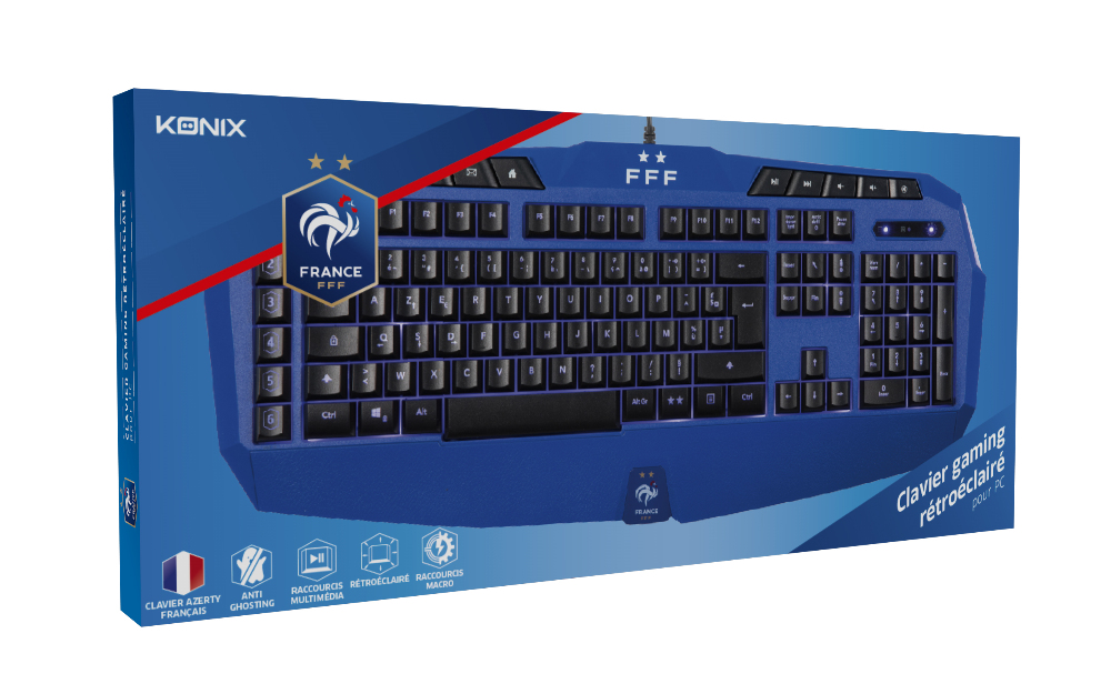 Konix 76791114973 keyboard Gaming USB AZERTY French Black, Blue – image 3