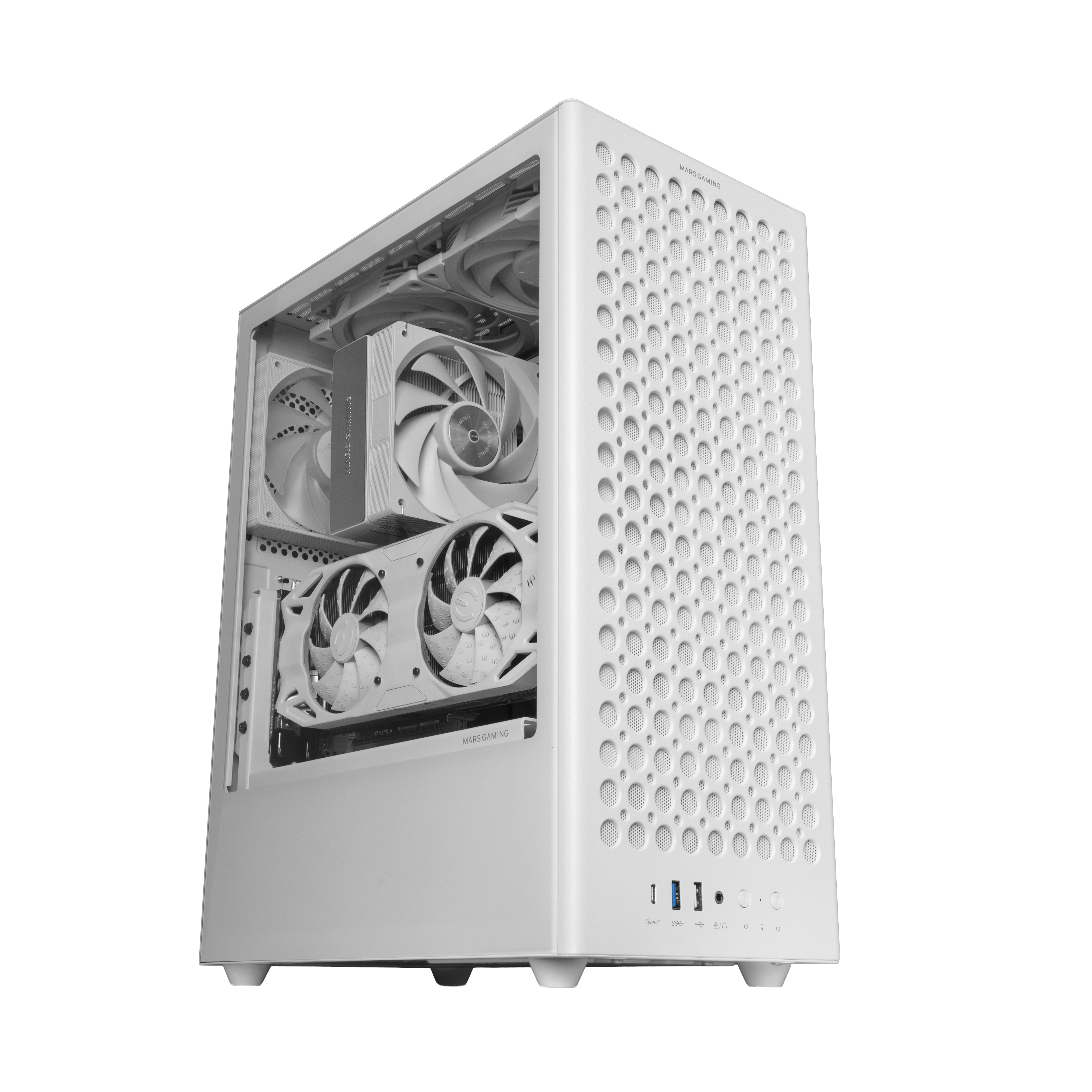 Mars Gaming MCT800W computer case Midi Tower White image 2