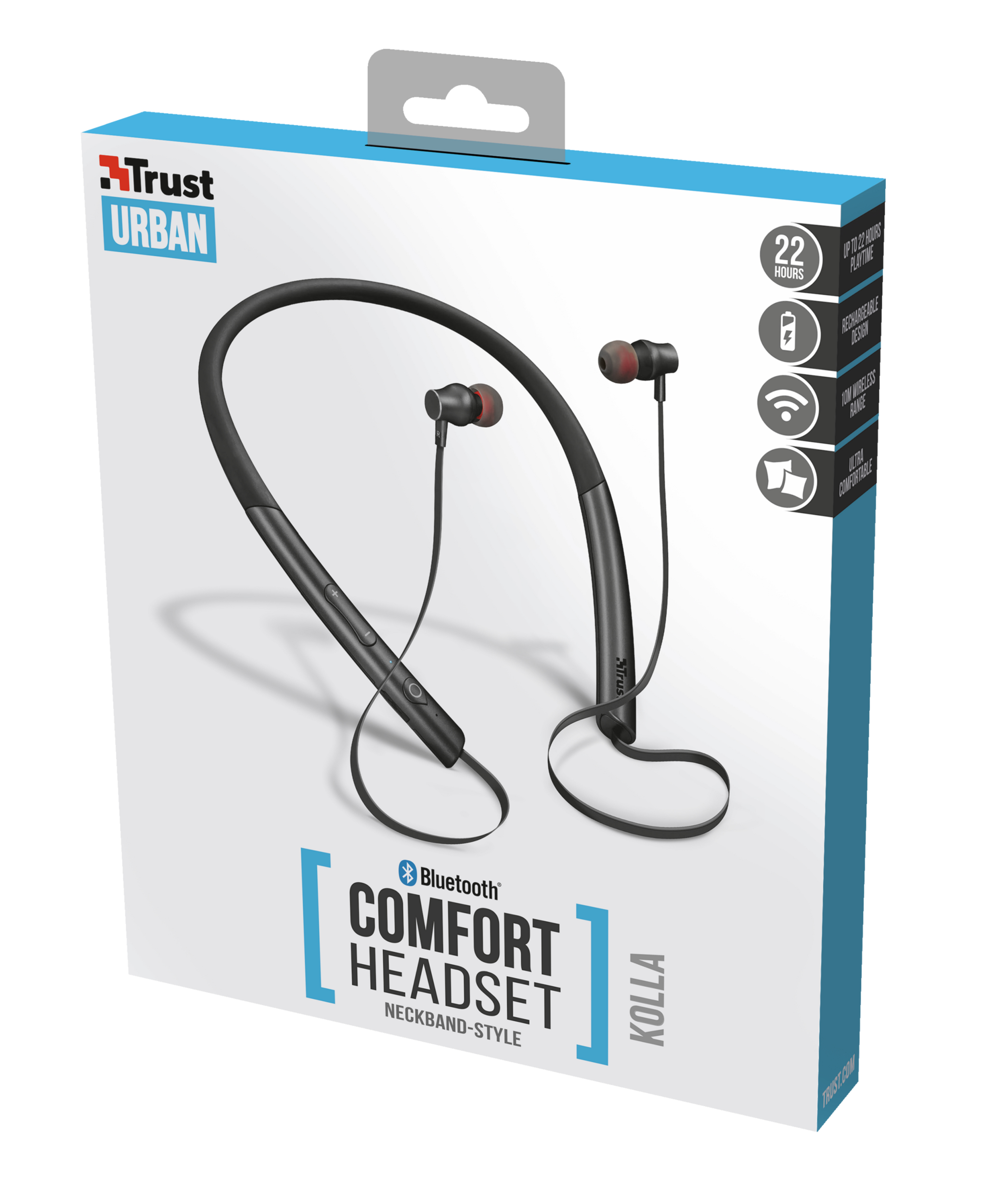 Trust Kolla Headset Wireless In-ear, Neck-band Music Bluetooth Black – image 4